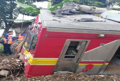 KA 1722 Anjlok di Petak Jalan Cilebut-Bogor