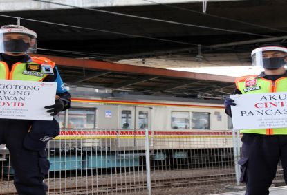 Dalam Peringatan Hari Lahir Pancasila, KCI Ajak Pengguna KRL Berdisiplin dan Gotong Royong Menghadapi Pandemi Covid-19
