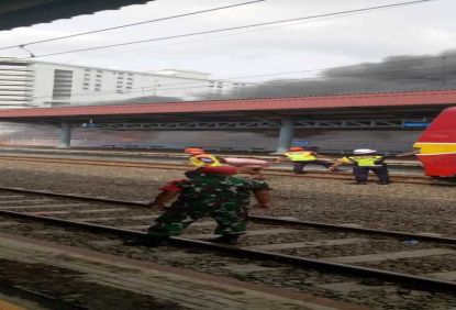 Kebakaran Permukiman Warga di Sekitar Stasiun Kampung Bandan